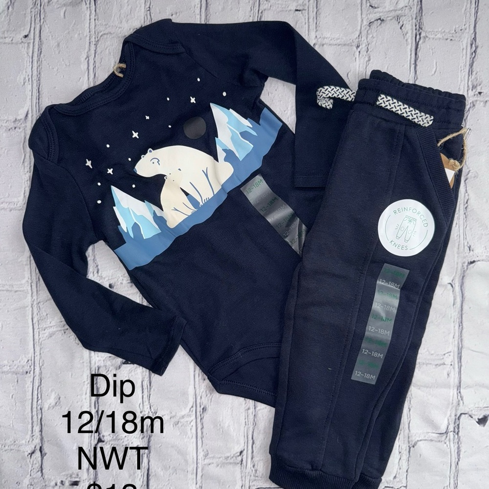 Dip Blue Matching Sweatpants & Joggers Set, Polar Bear